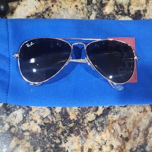 Ray-Ban Aviator Sunglasses with Black Lenses and Gold Frame